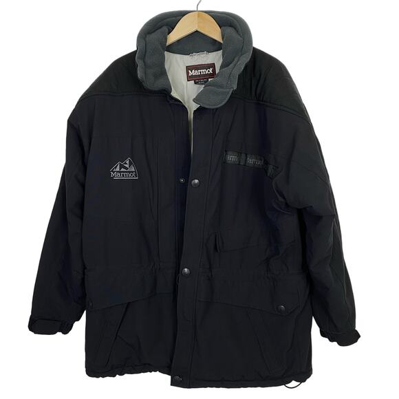 Vintage MARMOT Gore-Tex Thermore T37 Parka Men’s XL Black Hooded Winter Jacket - Picture 2 of 16